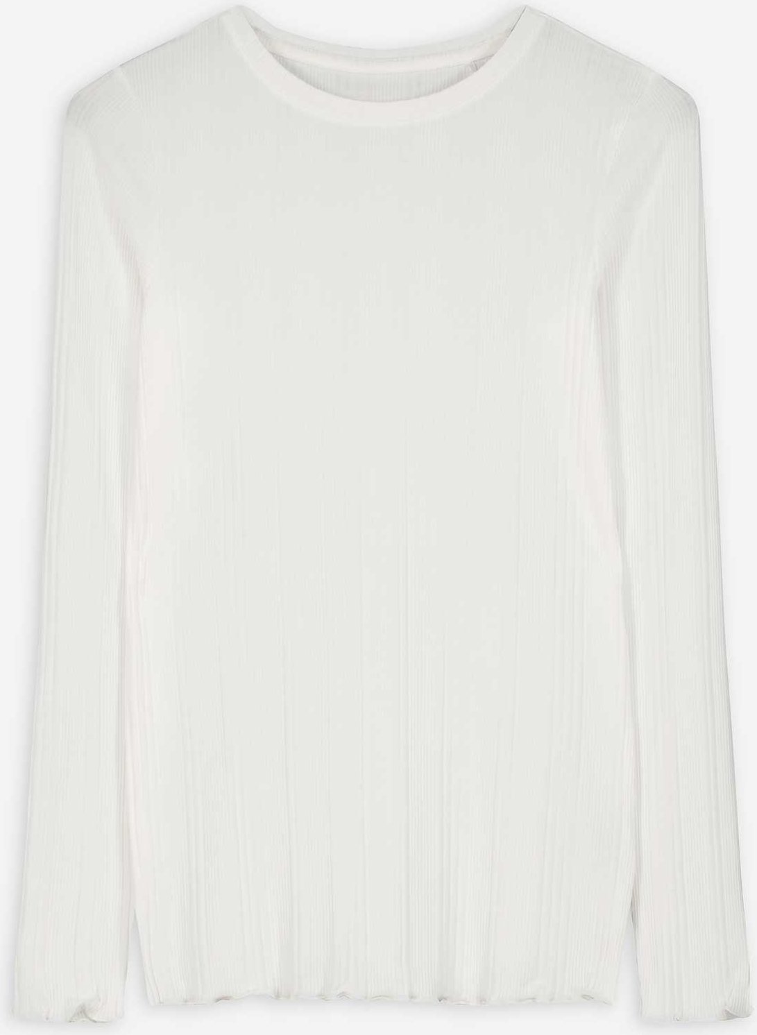 Pyjamaoberteil - Rippstrick - weiß