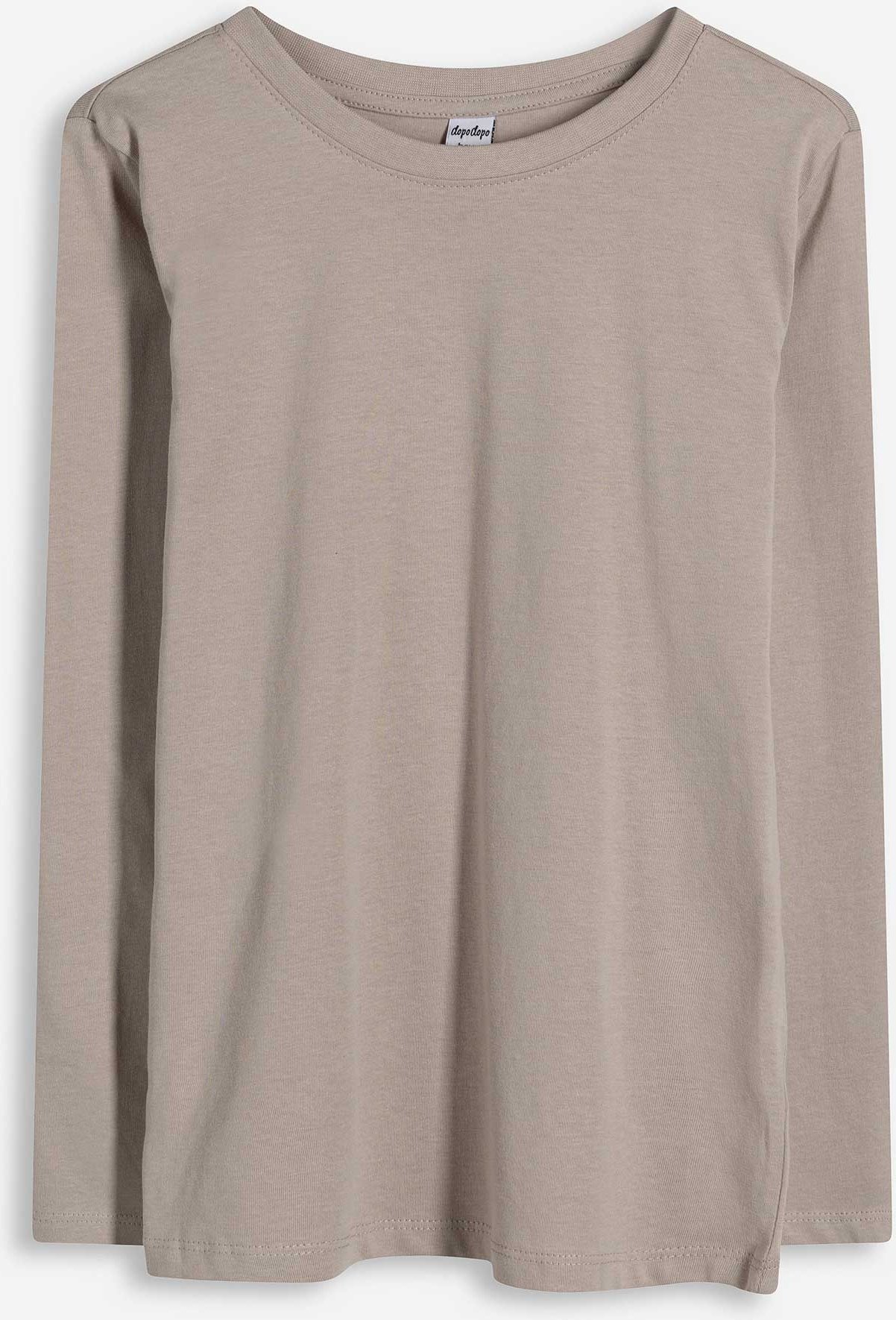 Langarmshirt - Baumwolle - beige