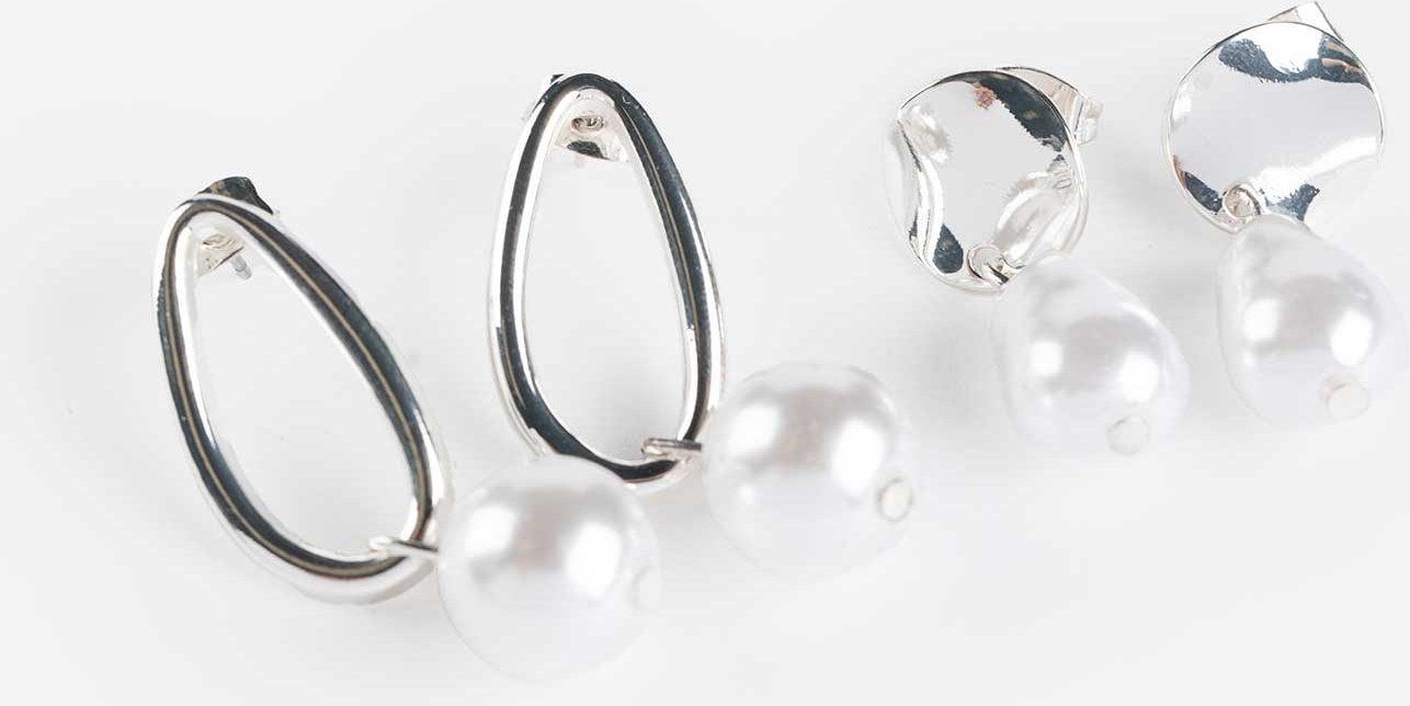 Ohrringe - 2er-Pack - silberfarben