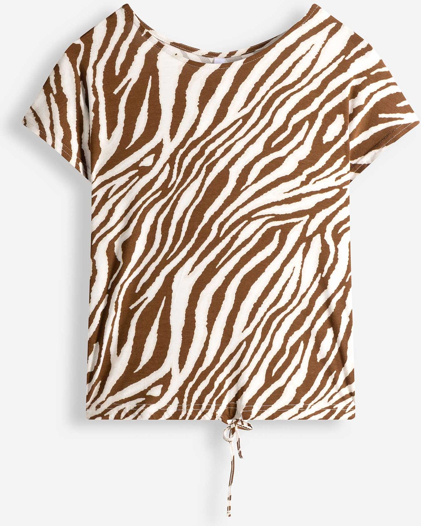 T-Shirt - Florales Muster - braun