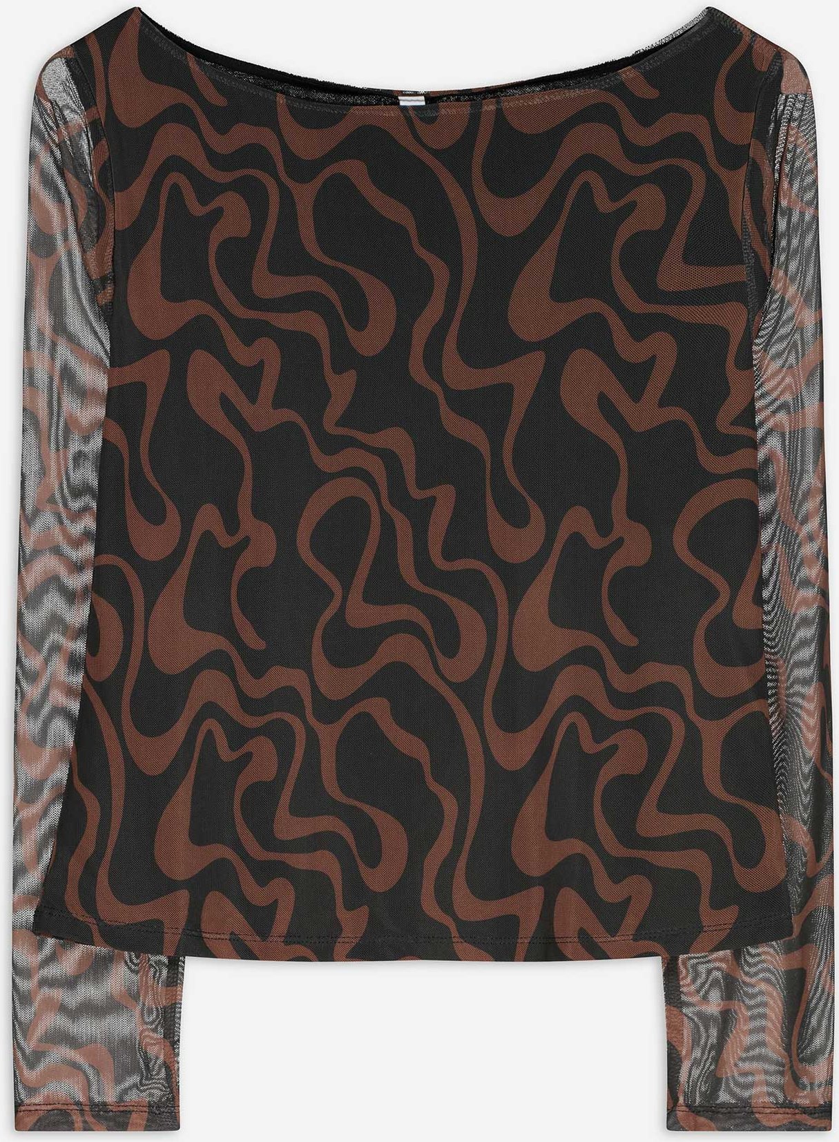 Langarmshirt - Mesh - schwarz