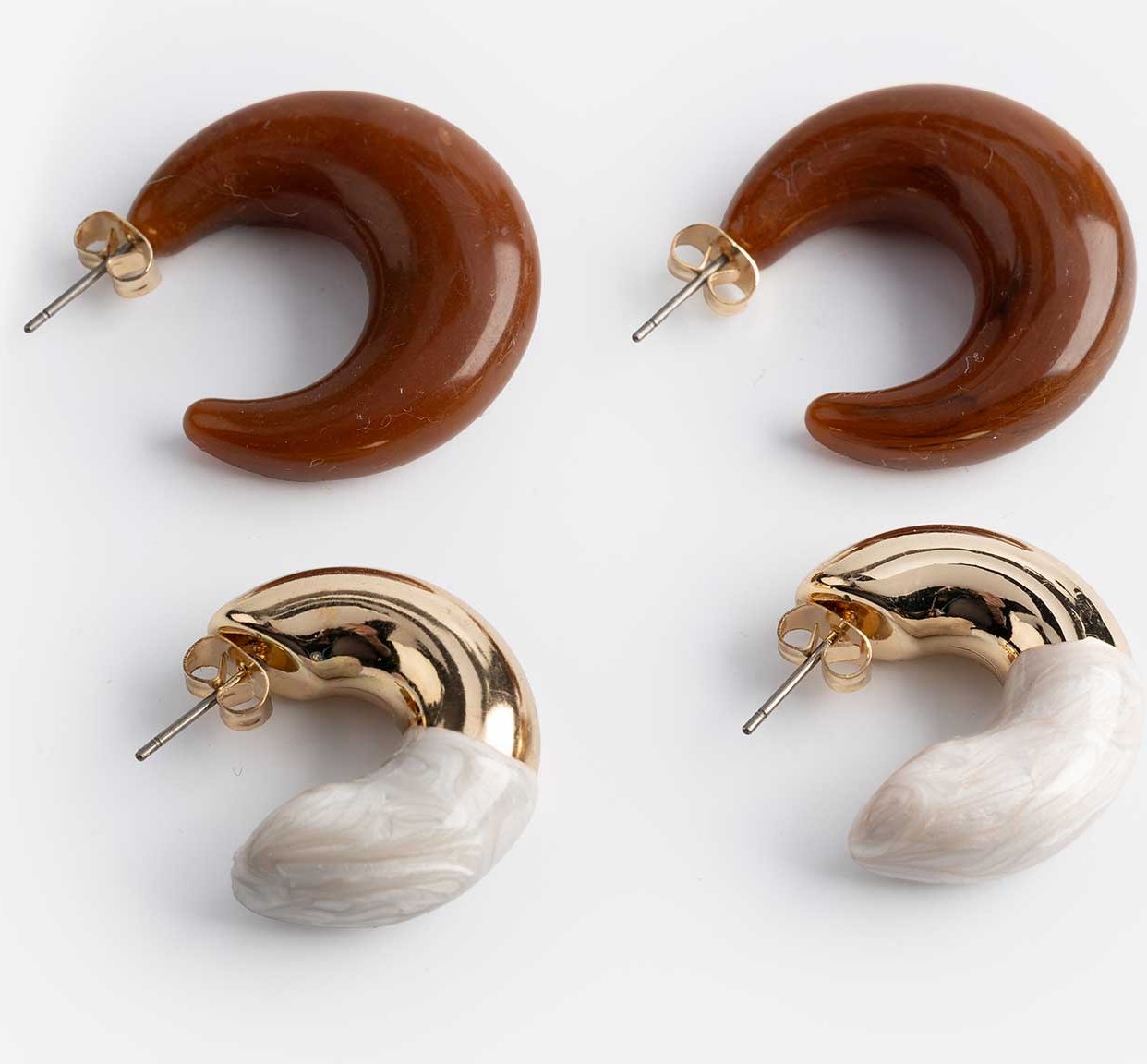 Ohrringe - 2er-Pack - goldfarben