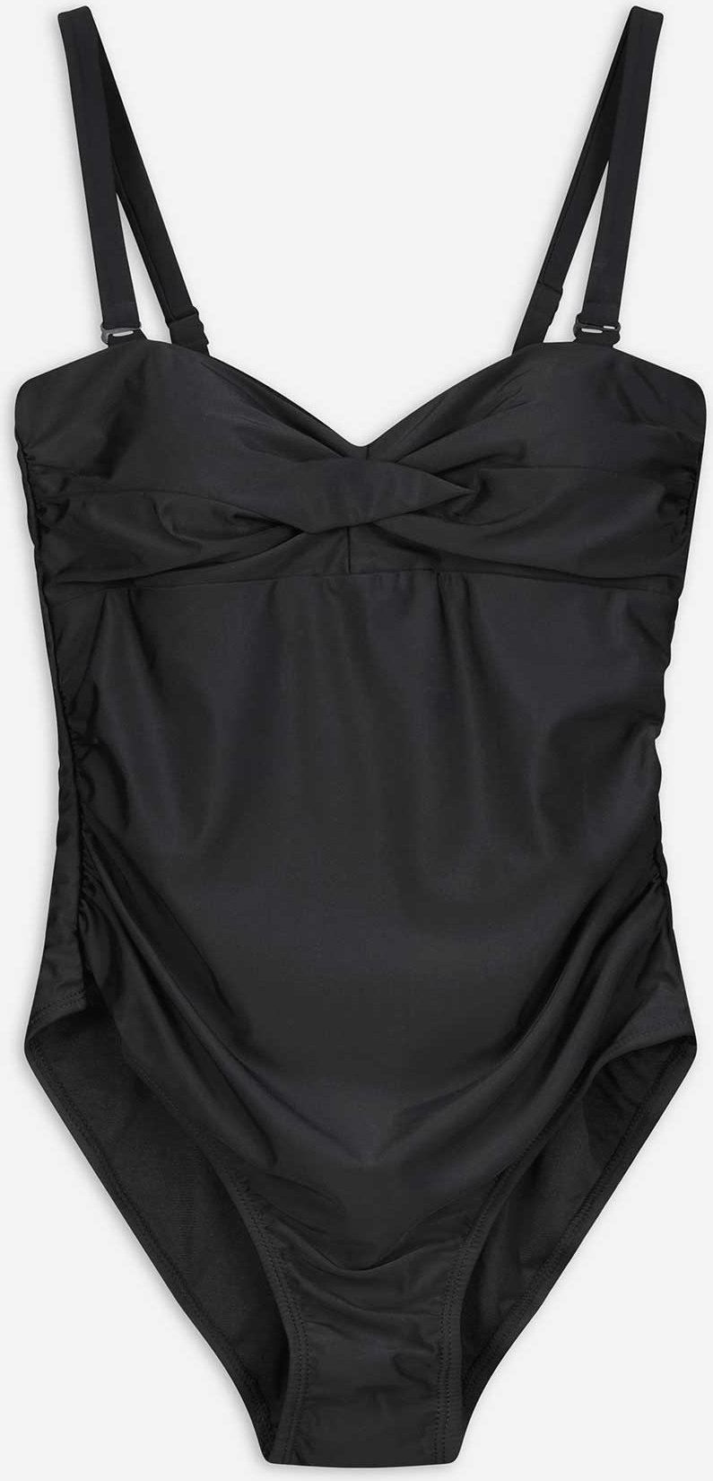 Badeanzug - einfarbig - schwarz