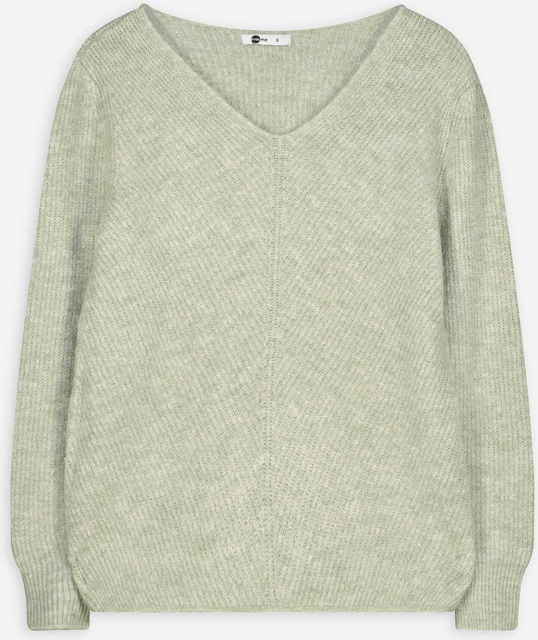 Pullover - V-Ausschnitt - grün