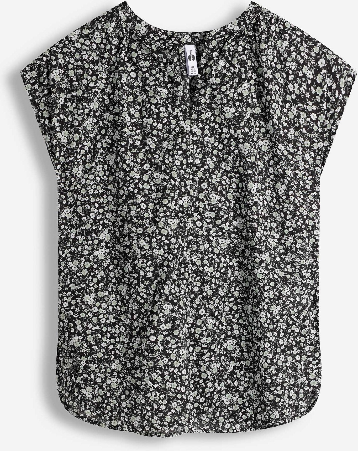 Blusenshirt - Allover-Print - schwarz