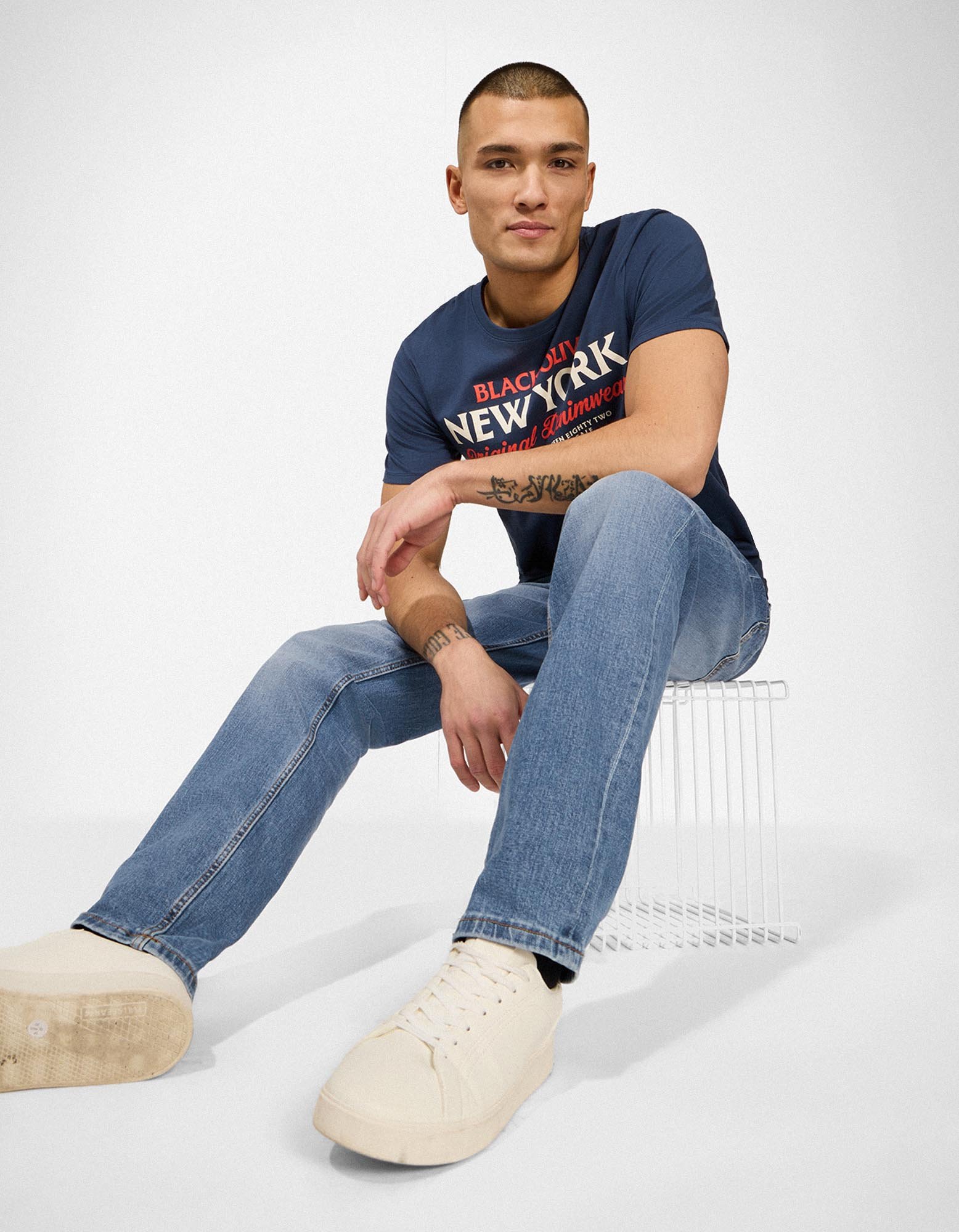 Jeans - Straight Fit - blau