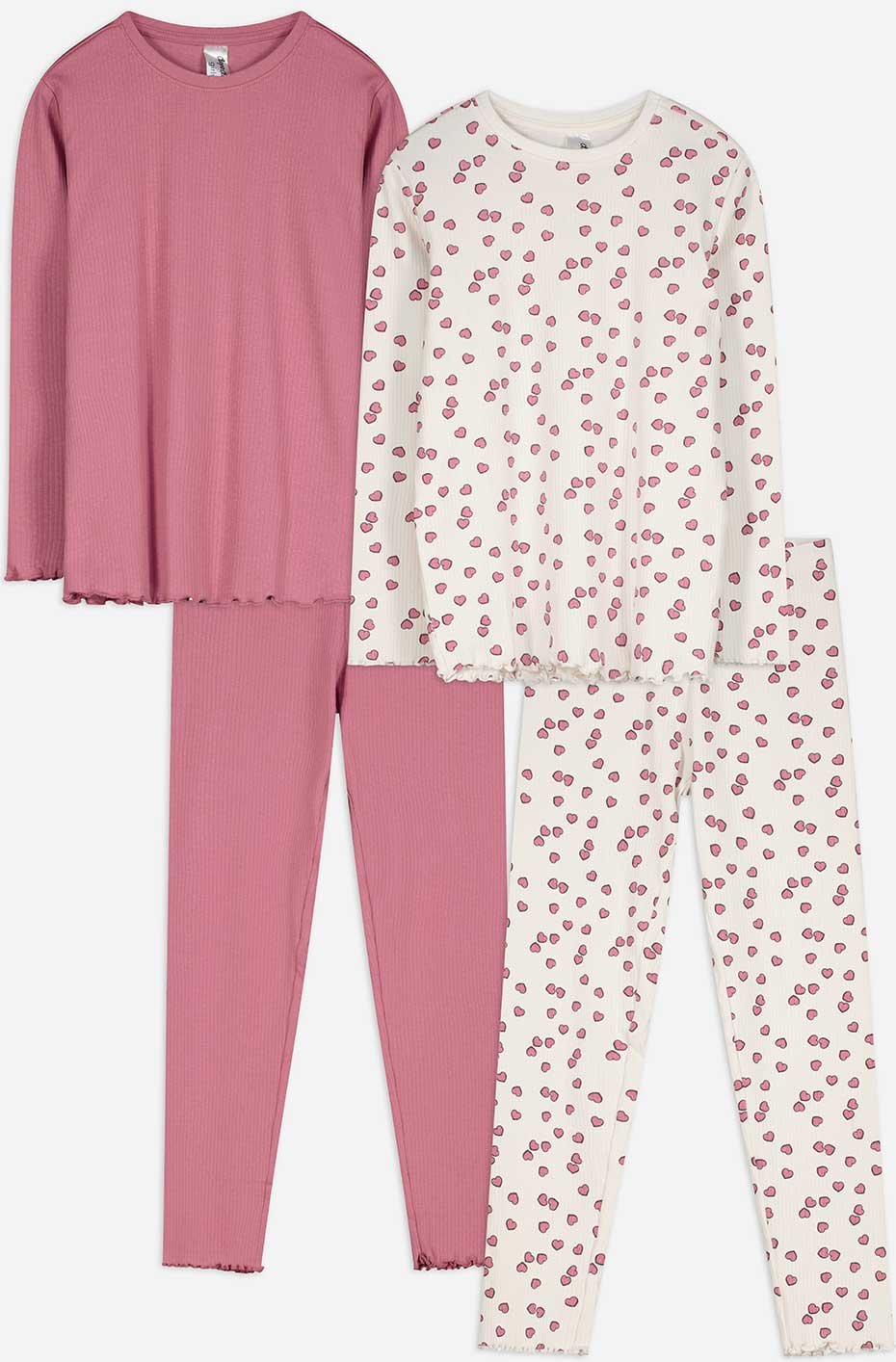 Thumbnail - Pyjama Set aus Langarmshirt und Hose - 2er-Pack - bronzefarben