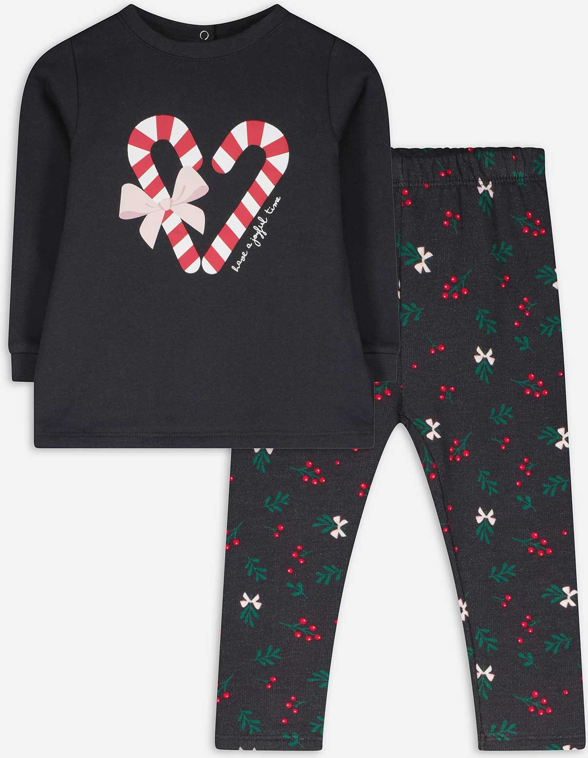 Set aus Sweatshirt und Leggings - Baumwoll-Mix - dunkelgrau
