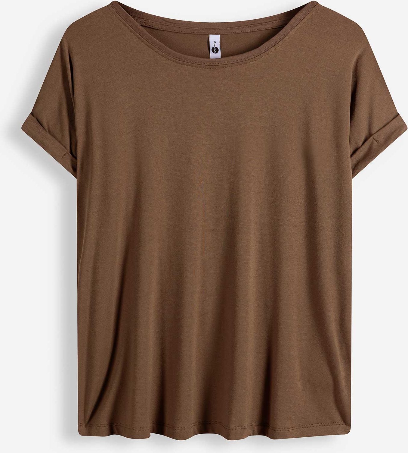 T-Shirt - Viskose-Mix - hellbraun