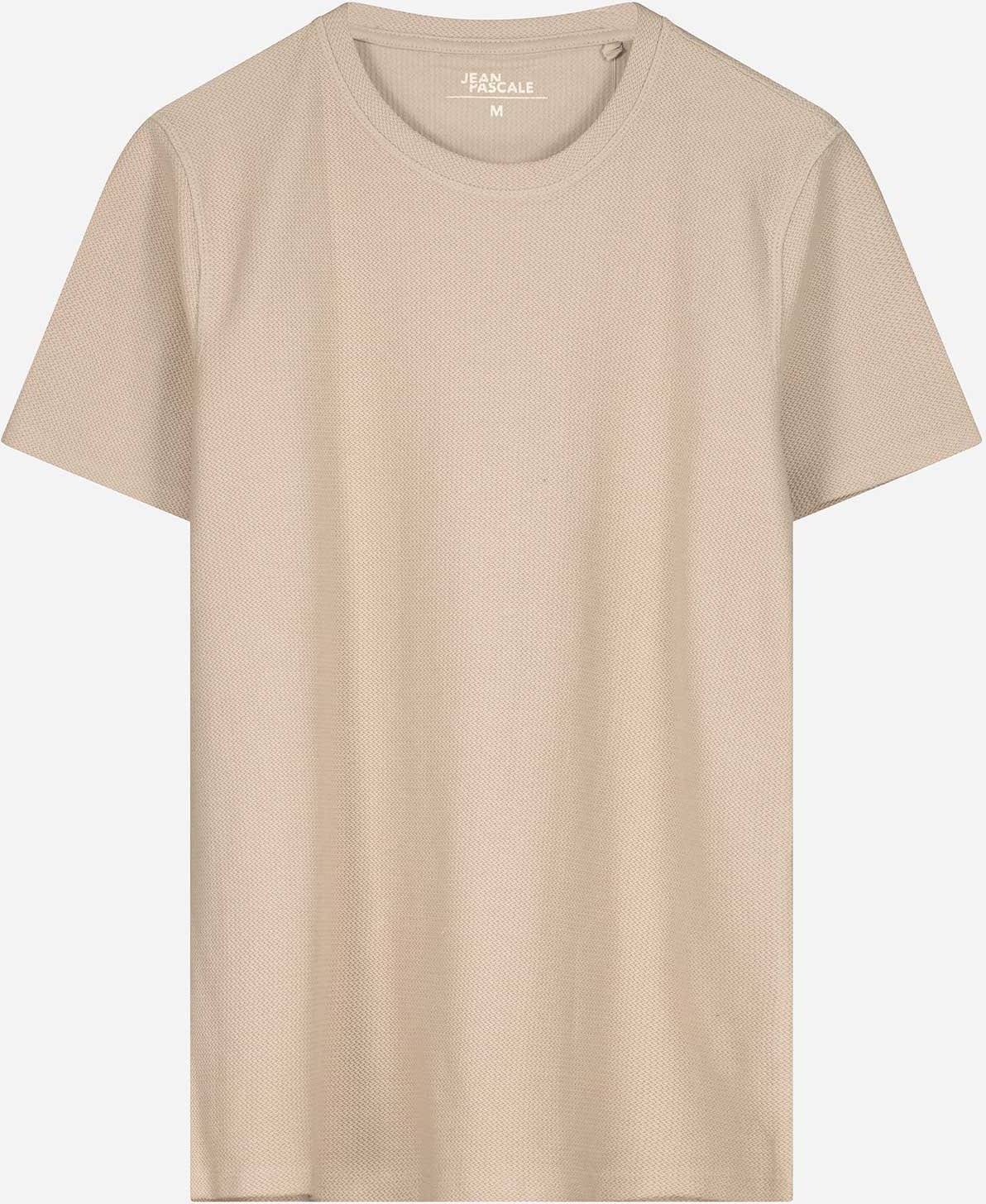 T-Shirt - Rundhals-Ausschnitt - beige