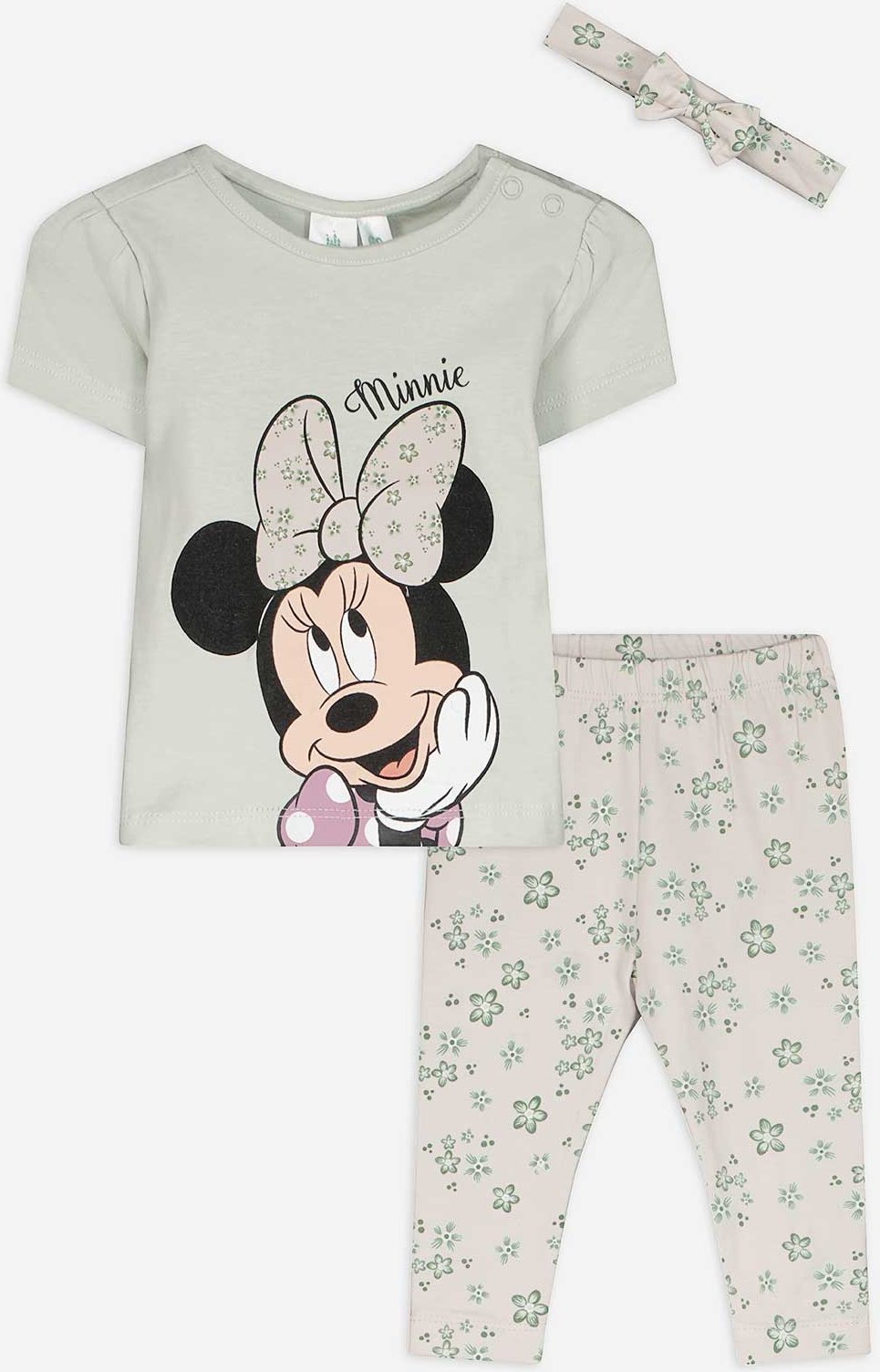 Set aus Sweatshirt Hose und Stirnband - Minnie Mouse - hellgrün