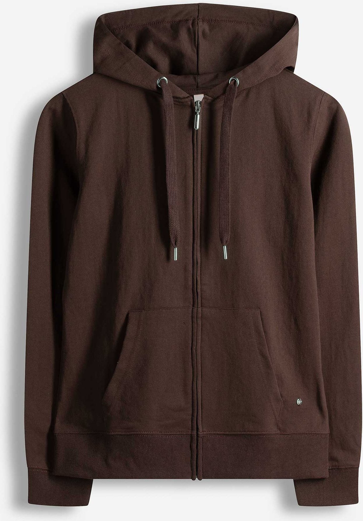 Sweatjacke - Kapuze mit Tunnelzug - dunkelbraun