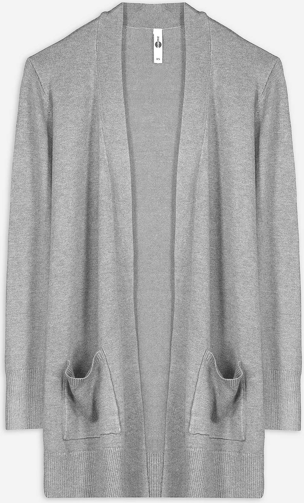 Longcardigan - Aufgesetze Taschen - grau