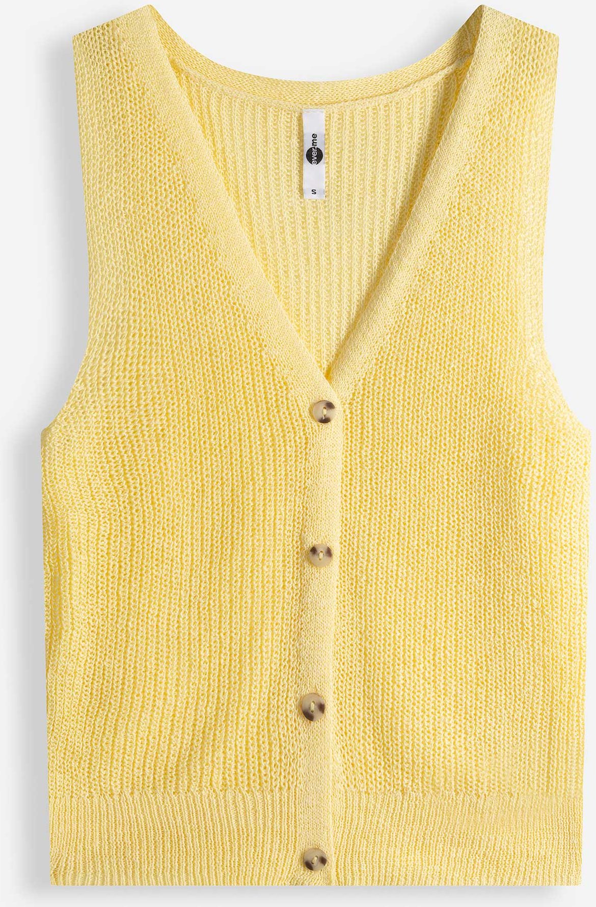 Stricktop - Knopfleiste - hellgelb