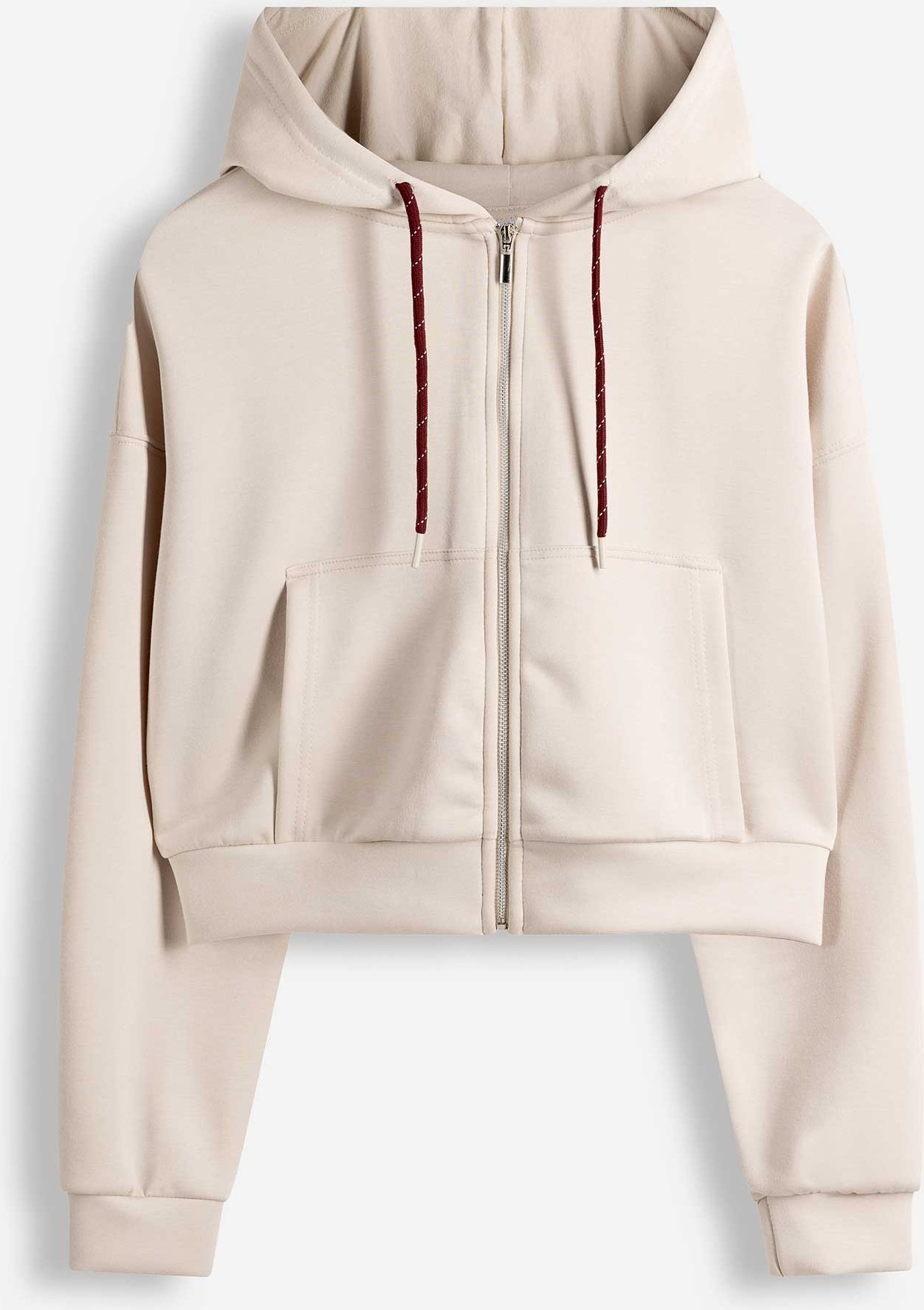 Sweatjacke - Cropped - beige