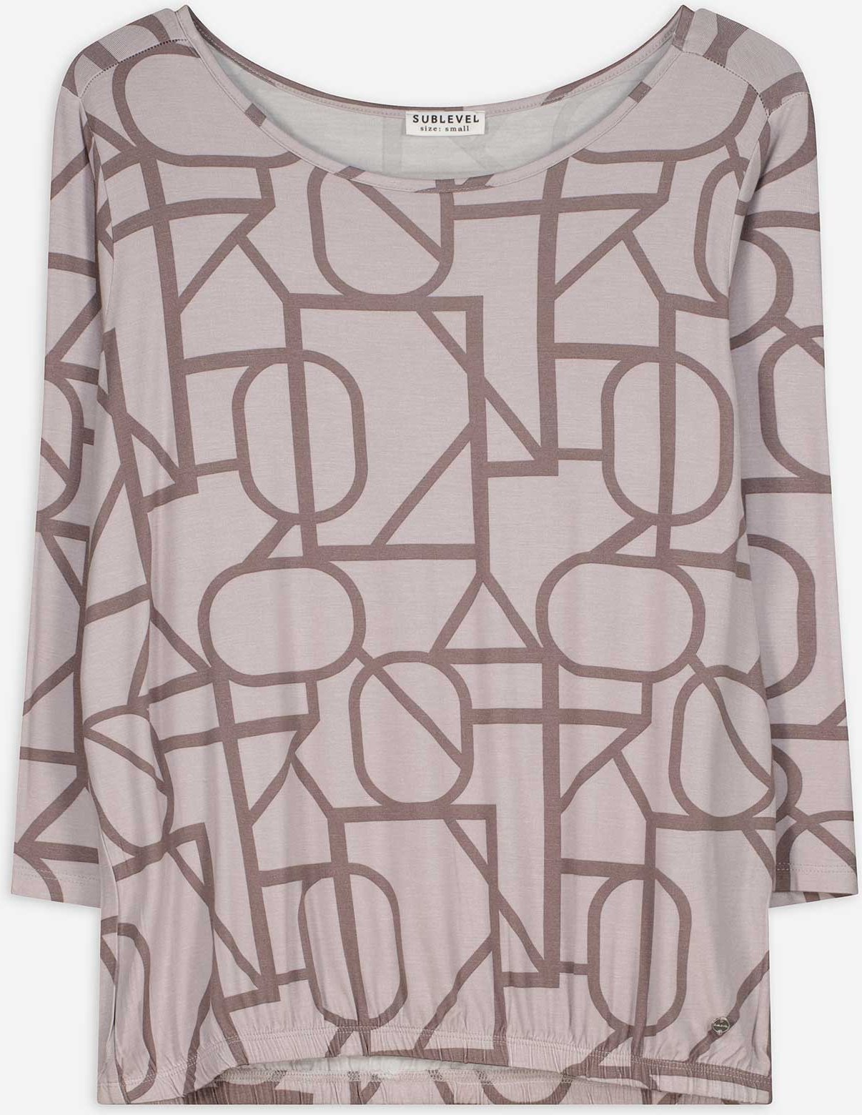 Thumbnail - Langarmshirt - Allover-Print - beige