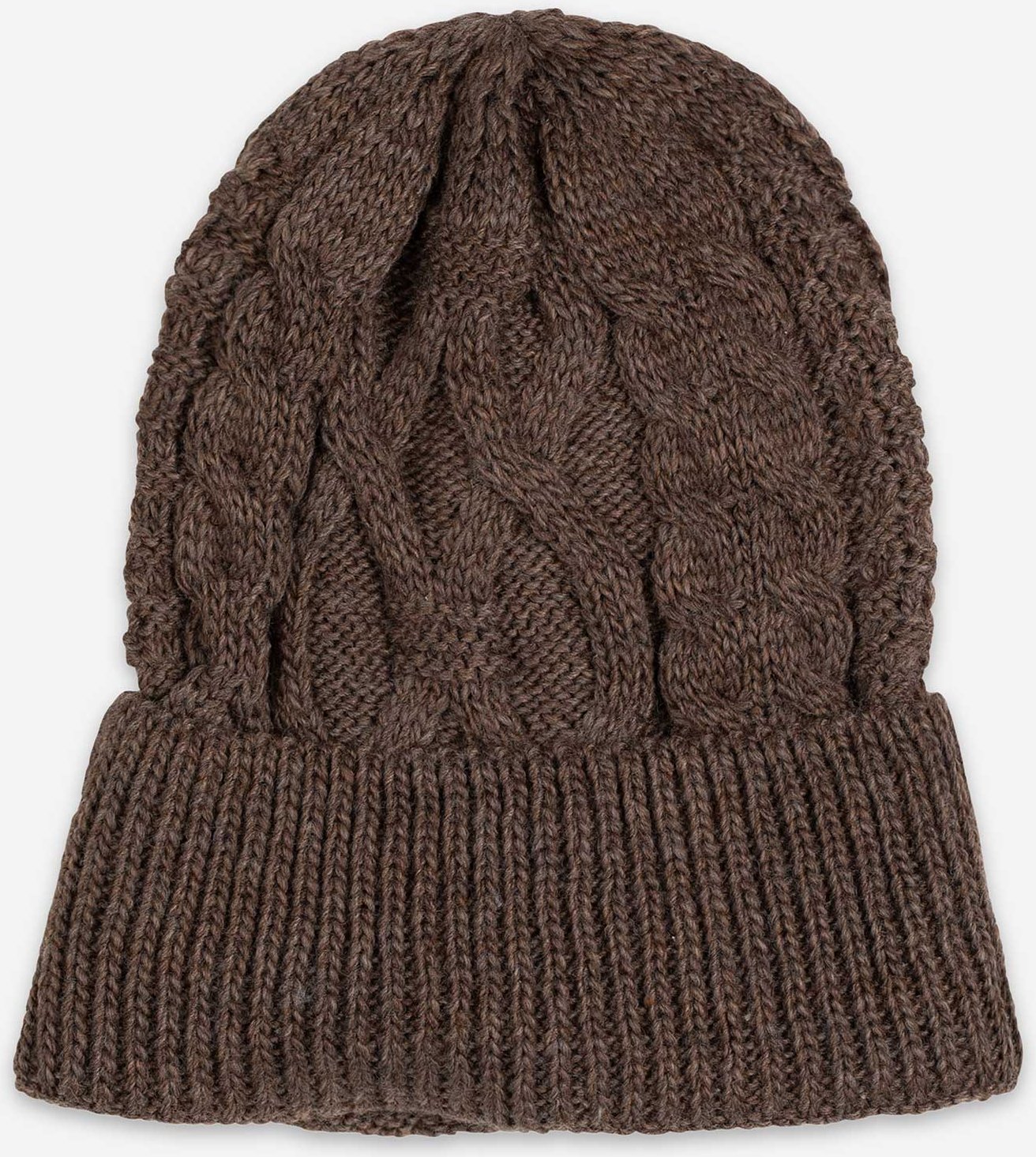 Mütze - Zopfstrick - braun