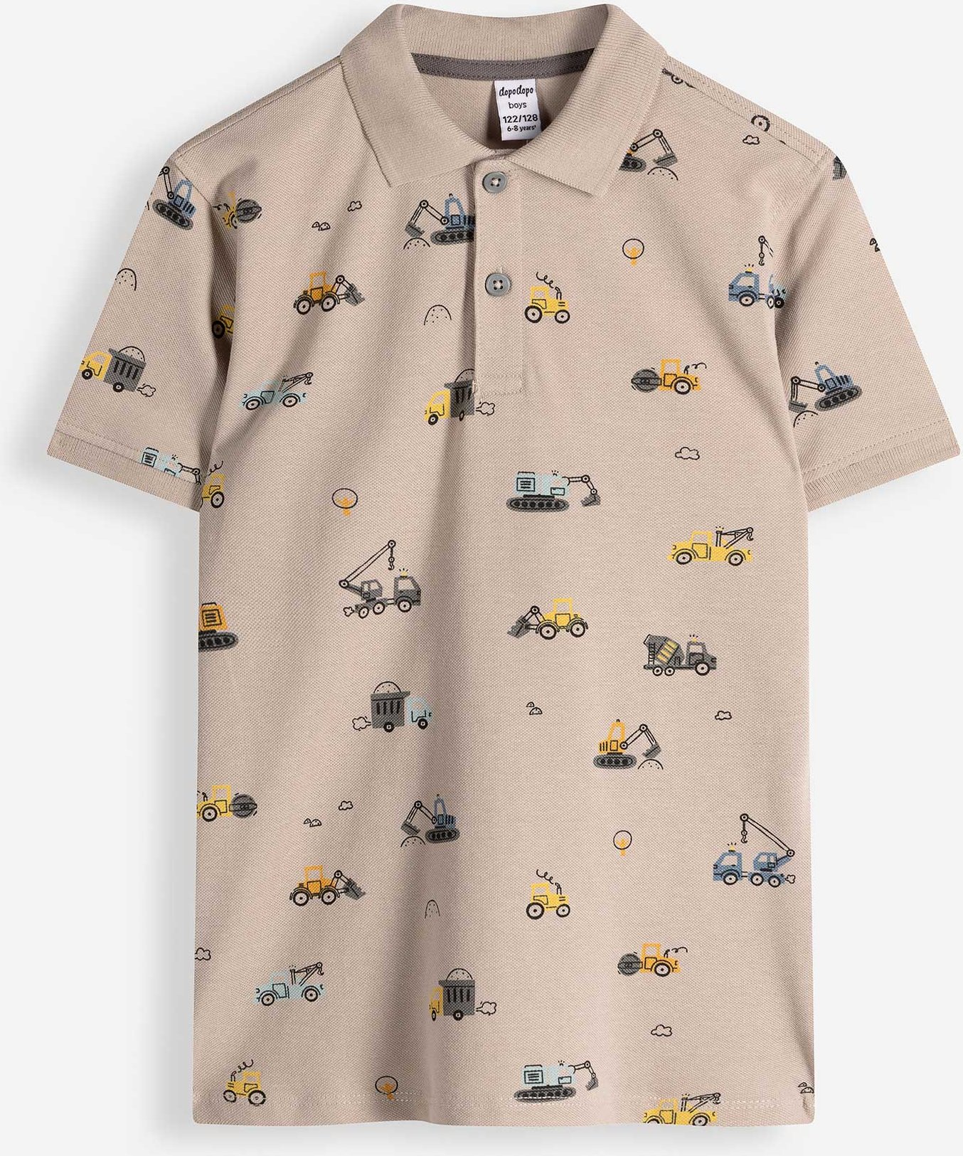 Poloshirt - Allover-Print - beige