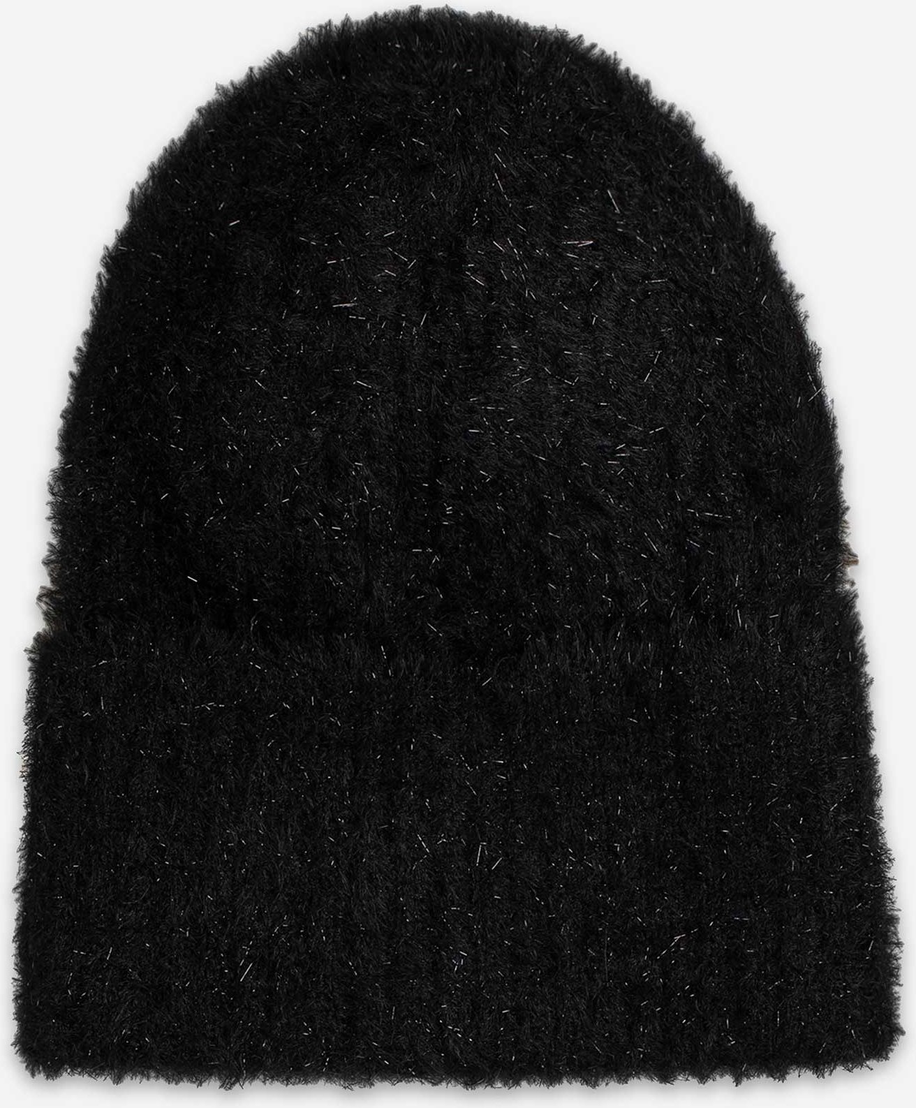 Mütze - Glitzerstoff - schwarz