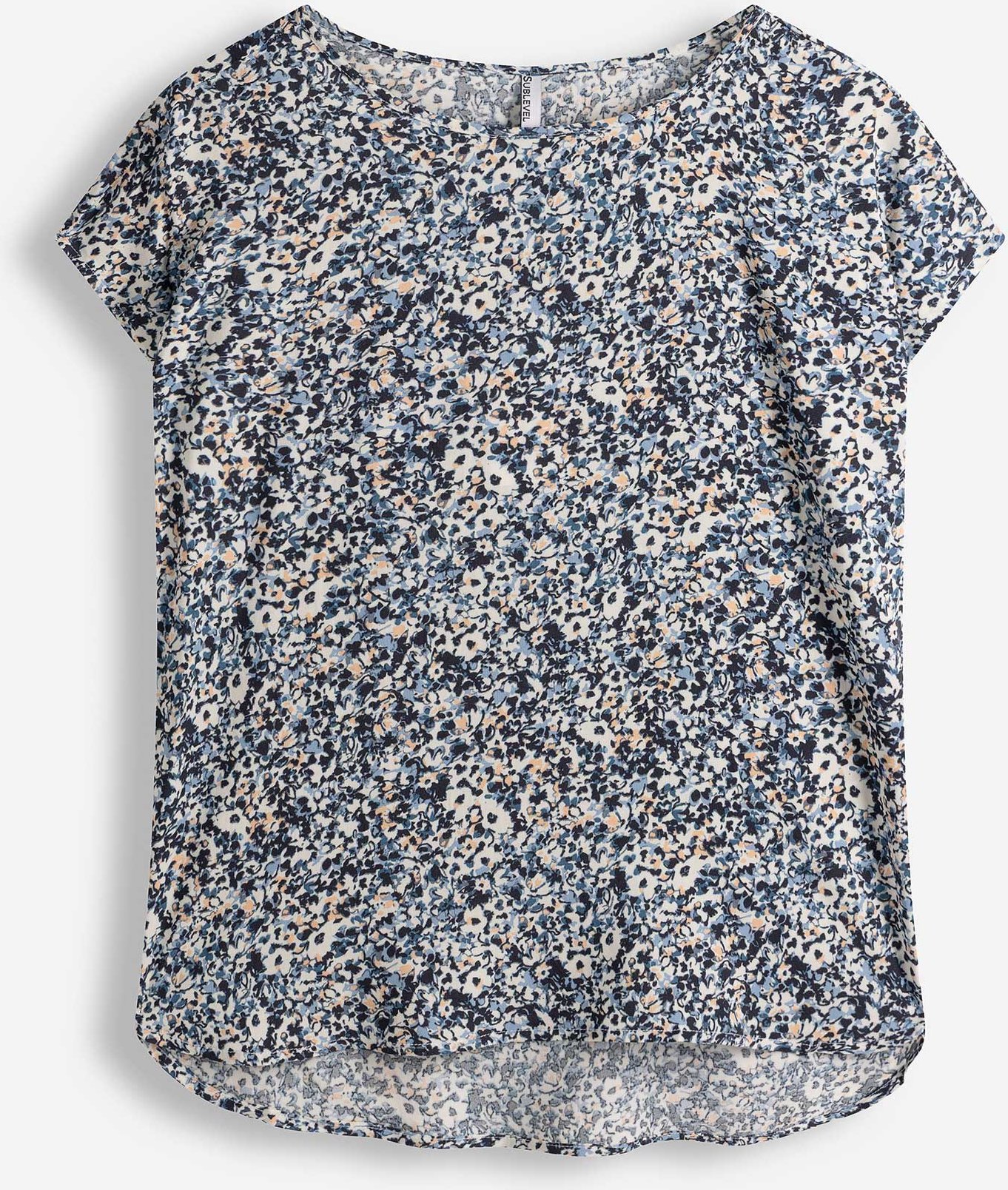 Bluse - Allover-Print - blau