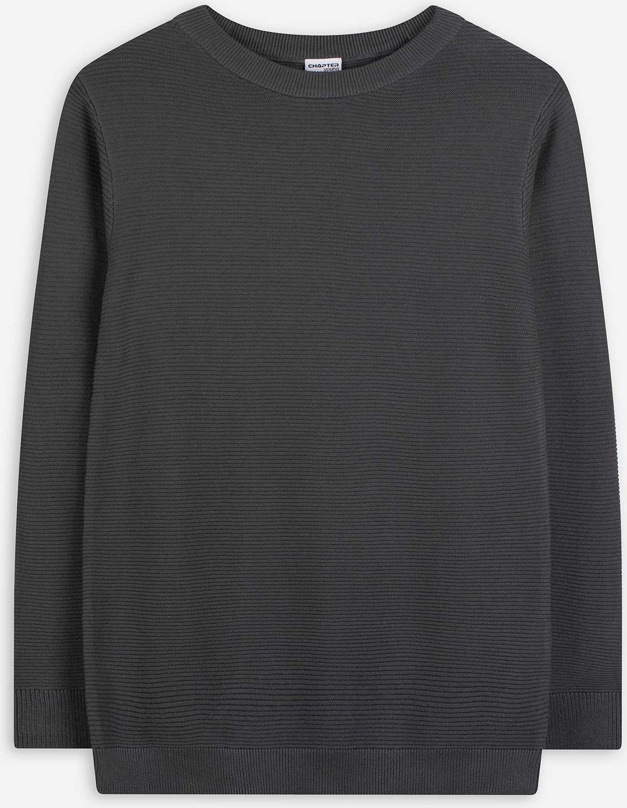 Pullover - Gerippt - dunkelgrau