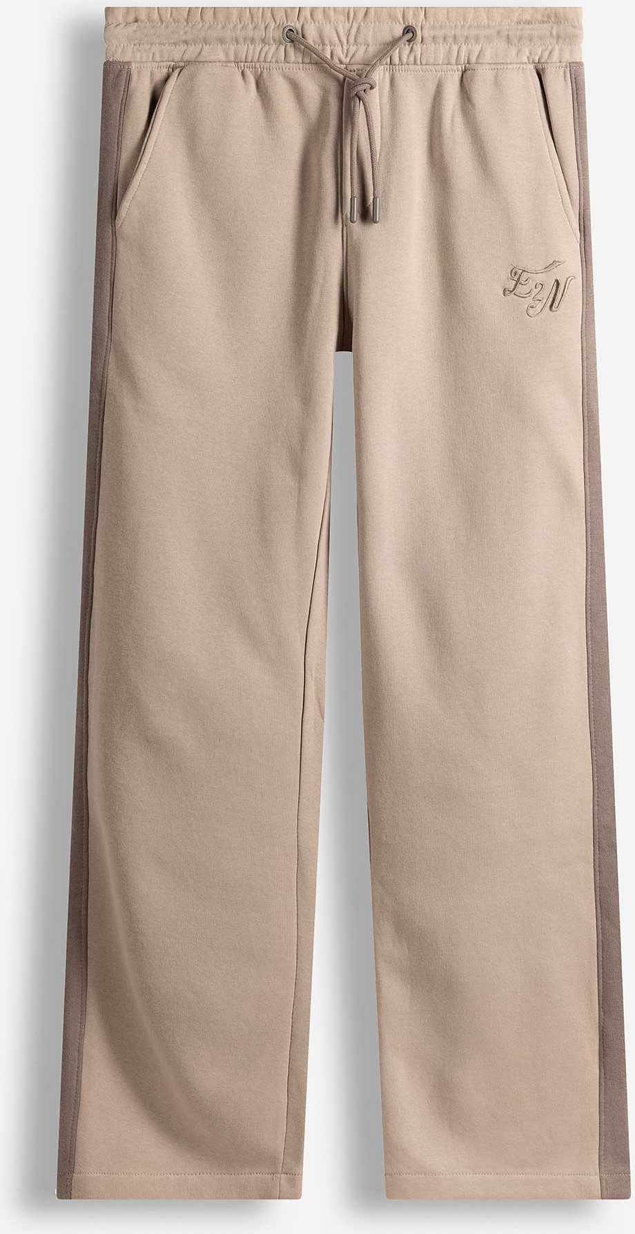 Jogginghose - Kontraststreifen - hellbraun