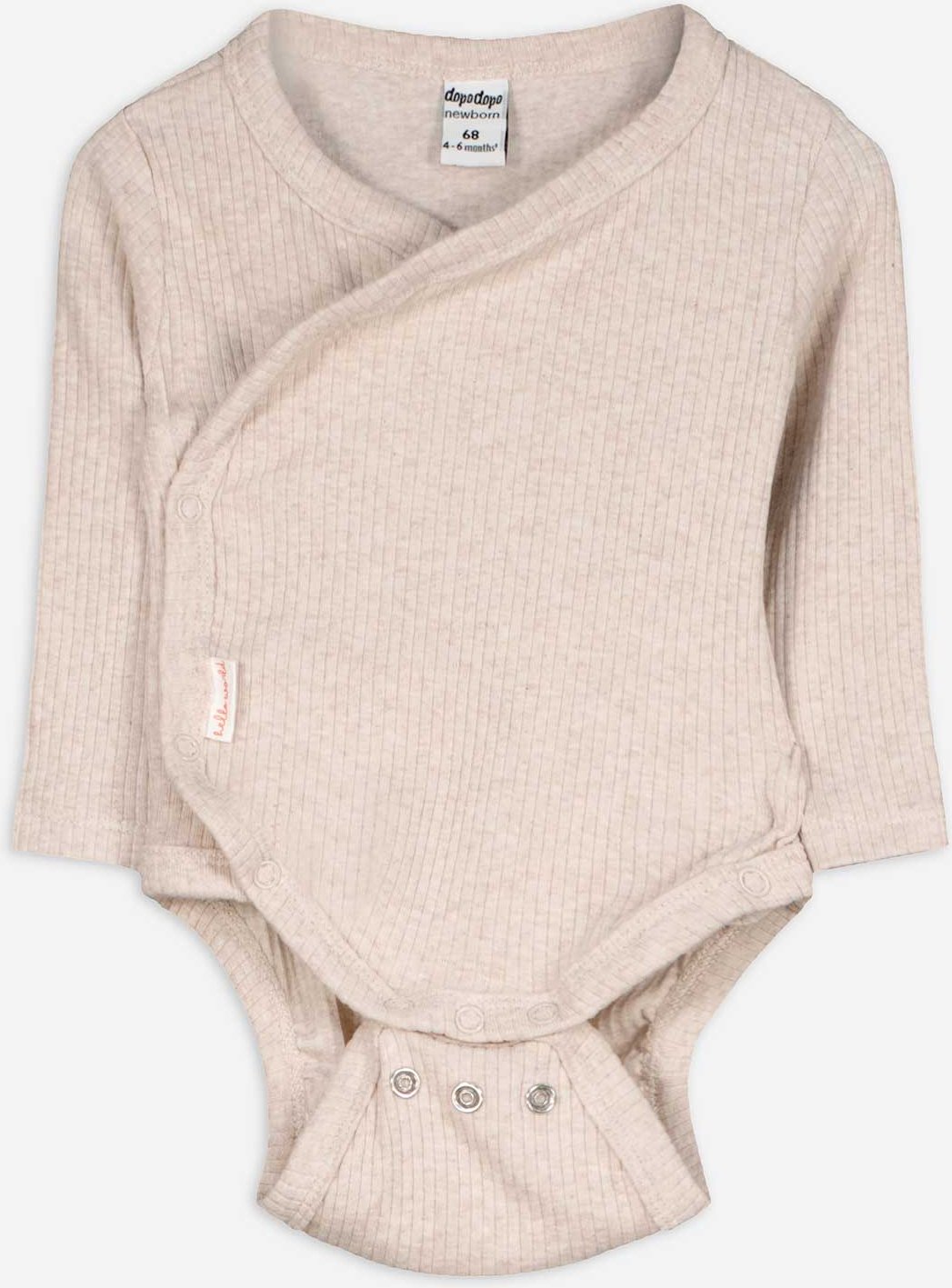 Langarmbody - Rippstrick - beige