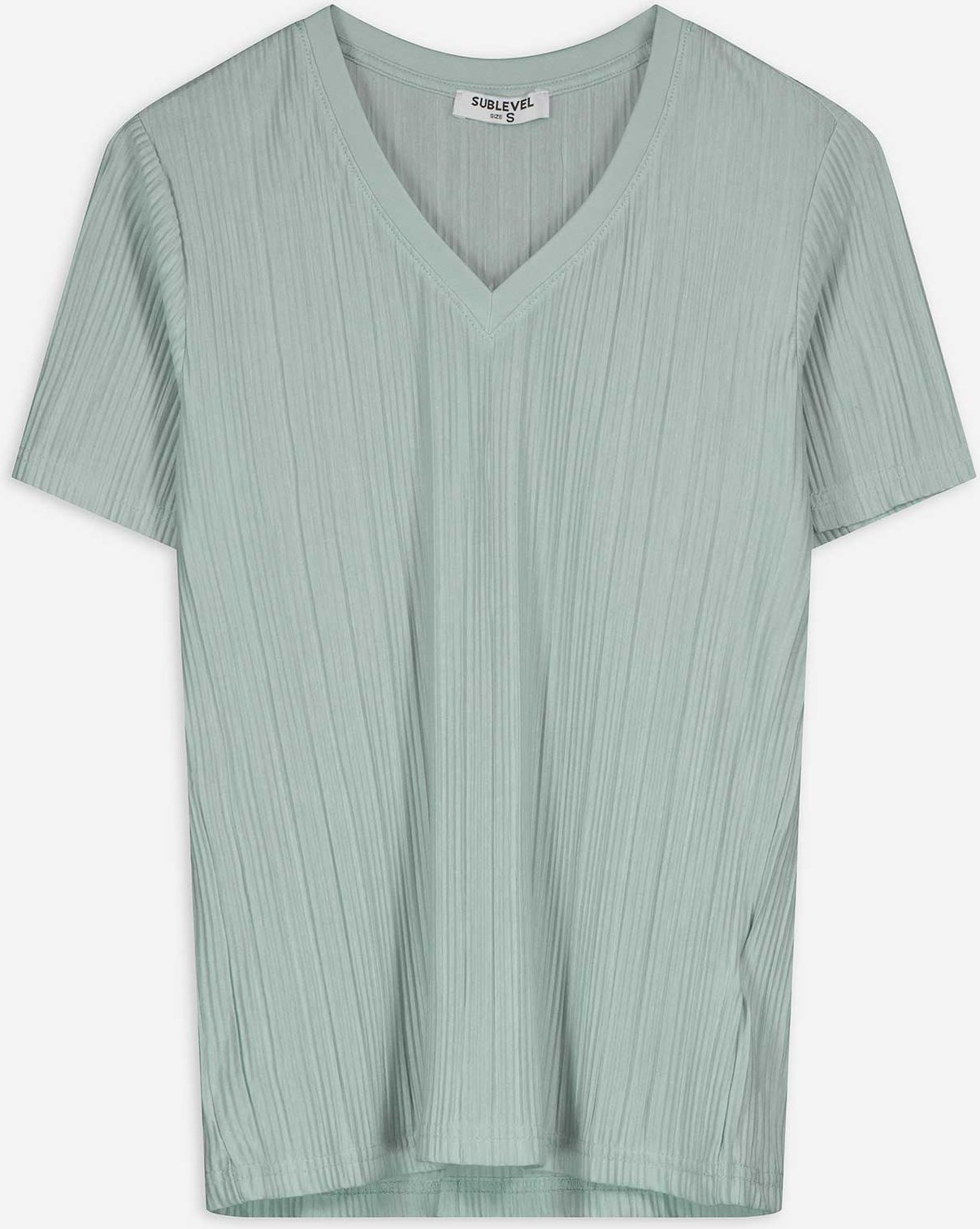 T-Shirt - Plisseefalten - hellgrün