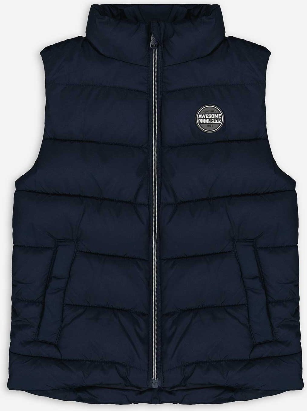 Steppweste - Labelpatch - dunkelblau