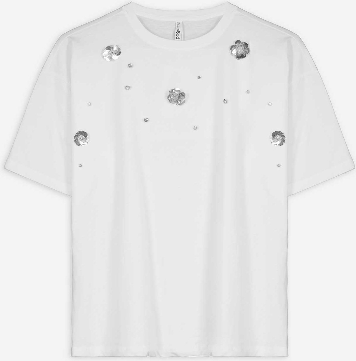 T-Shirt - Ziersteine - weiß