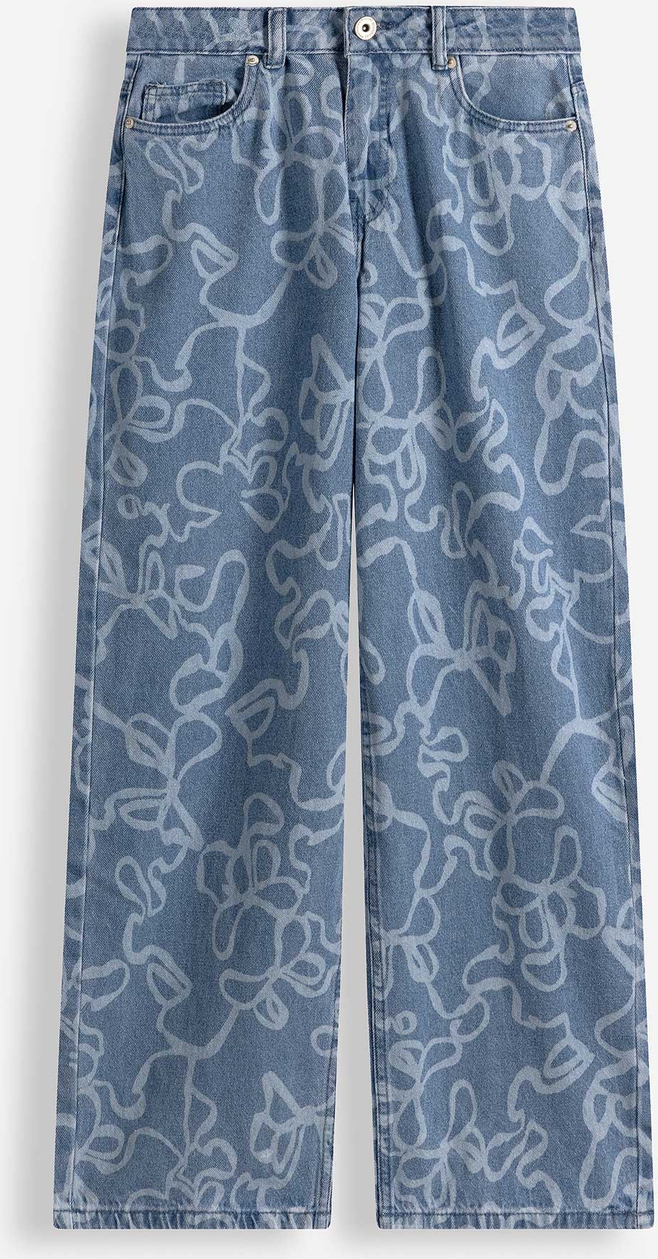 Jeans - Allover-Muster - blau