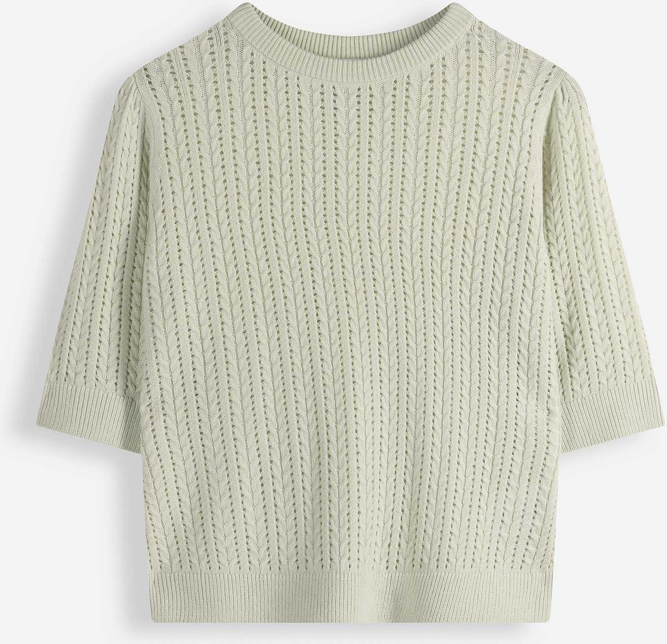 Pullover - Lochstrick - hellgrün