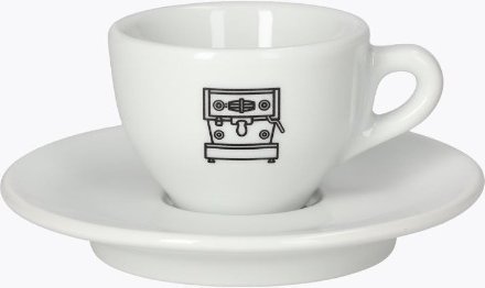 La Marzocco linea Espressotasse Schwarz mit Untertasse