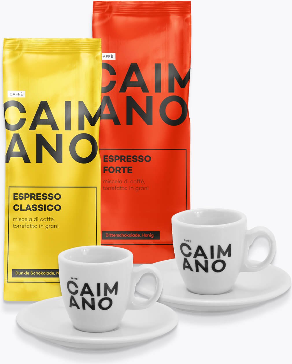 Caffè Caimano Espresso Probierpaket inkl. Tassen
