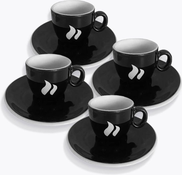 roastmarket Espressotasse Schwarz 4er Set