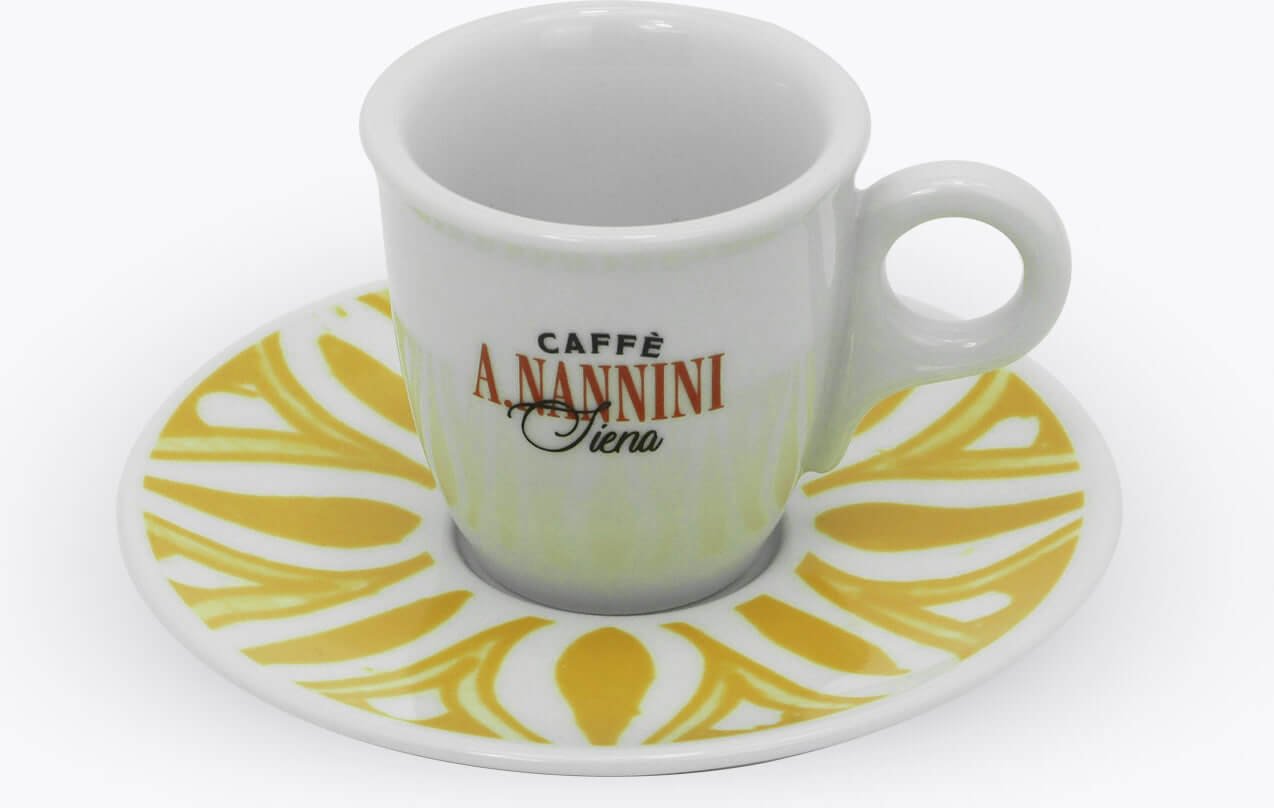 Caffè A. Nannini Espressotasse mit gelber Untertasse