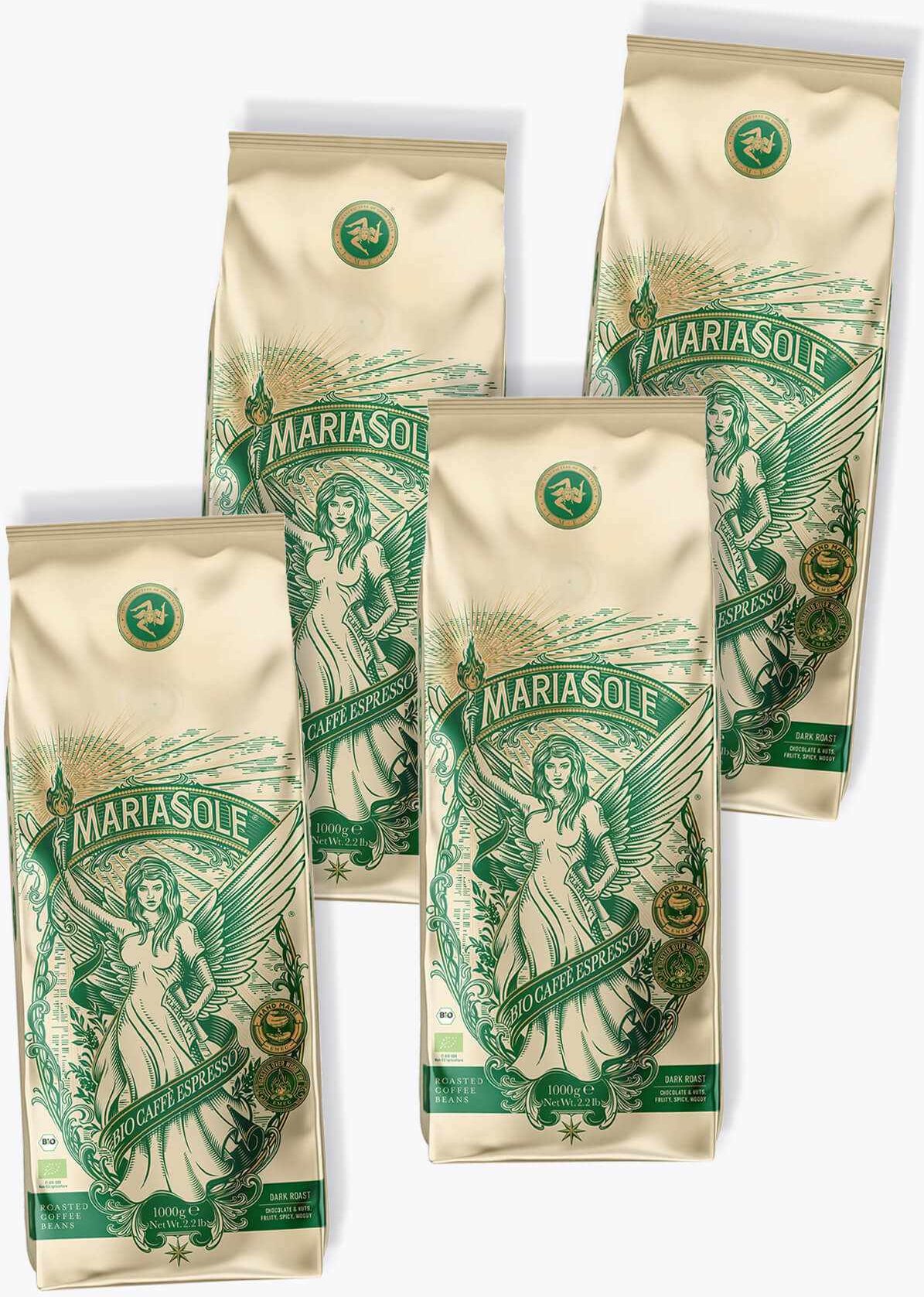 MariaSole Caffe Espresso Bio Vorteilspaket 4 x 1kg