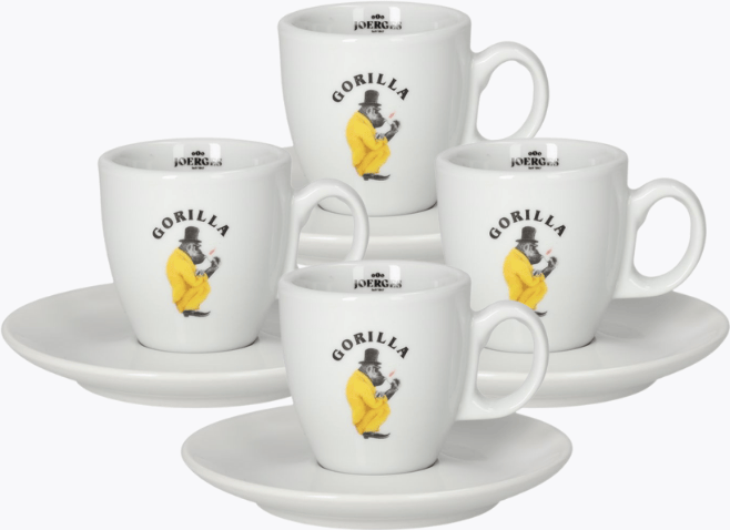 Gorilla Espresso Tassen 4er Set