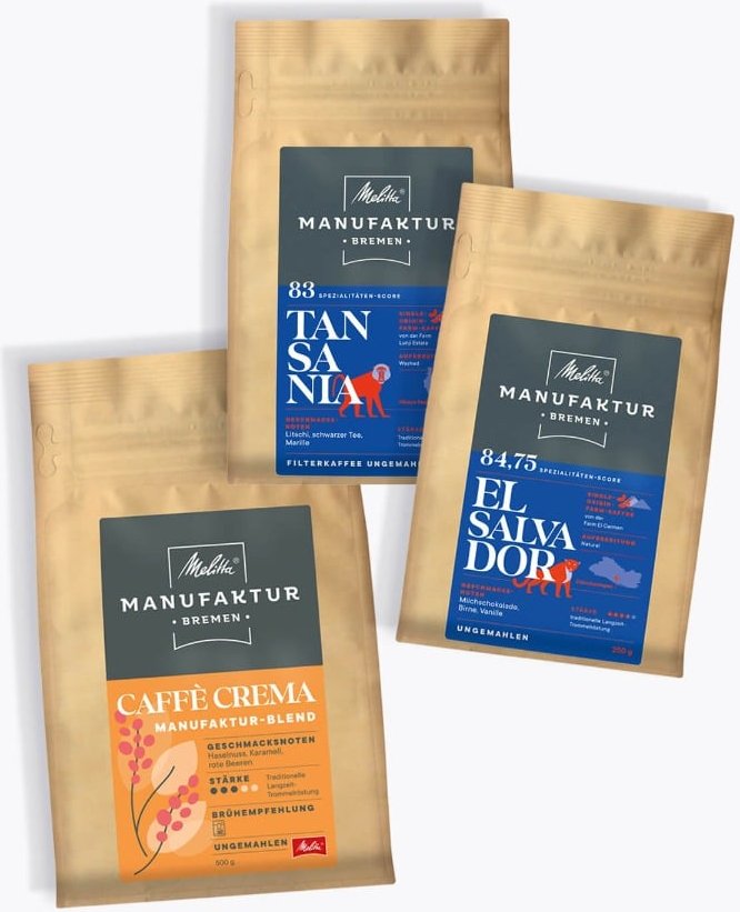 Melitta® Manufaktur Bremen Ganze Bohne Probierpaket