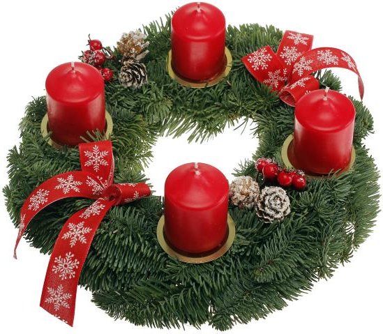 Adventskranz rot 30cm
