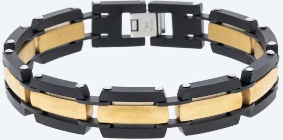 Armband Edelstahl bicolor, ca. 21,5 cm