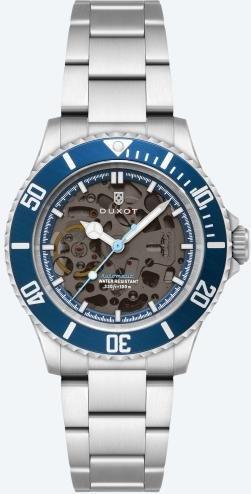 DUXOT Automatikuhr "Atlantica Skeleton" blau
