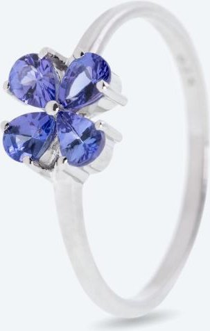 Ring 925 Sterling Silber AA Tansanit Tropfen