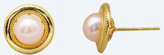 Ohrstecker 925 vergoldet Süßwasserzuchtperle