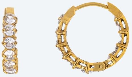 Creolen Edelstahl vergoldet Zirkonia