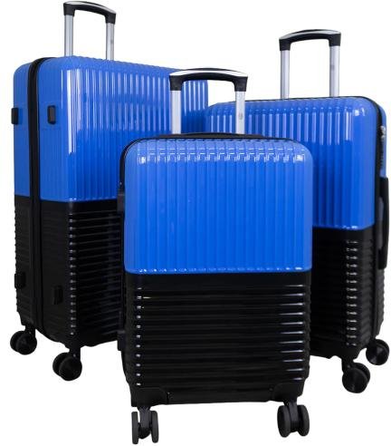 3-tlg. Hartschalen-Kofferset 'Riga' blau-schwarz