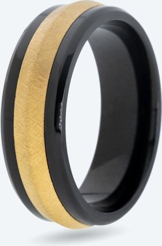 Ring Edelstahl schwarz/gold