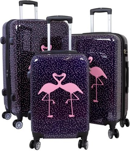 3-teiliges Polycarbonat-Kofferset 'Flamingo'