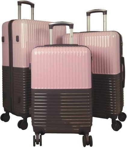3-teiliges ABS/Polycar-Kofferset 'Riga' rosa-grau