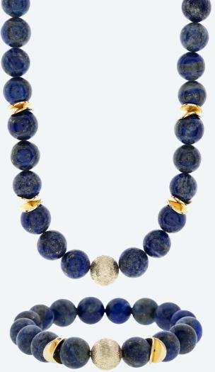 SET: Collier+Armband Lapislazuli Magnetverschluß